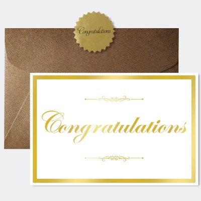 [구아빠스튜디오]Classic Gold & White/Blue Premium Congrats Card | 텐바이텐
