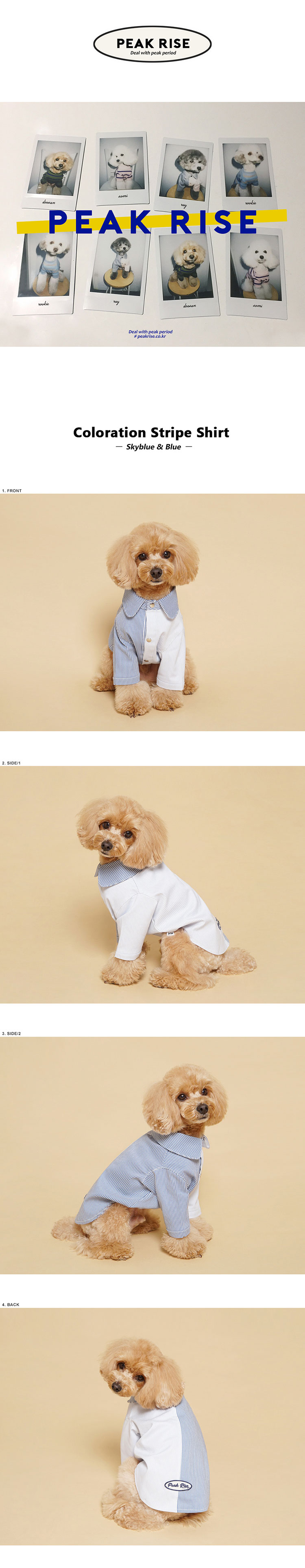 Coloration Stripe Shirt Skyblue & Blue 상세 이미지 1