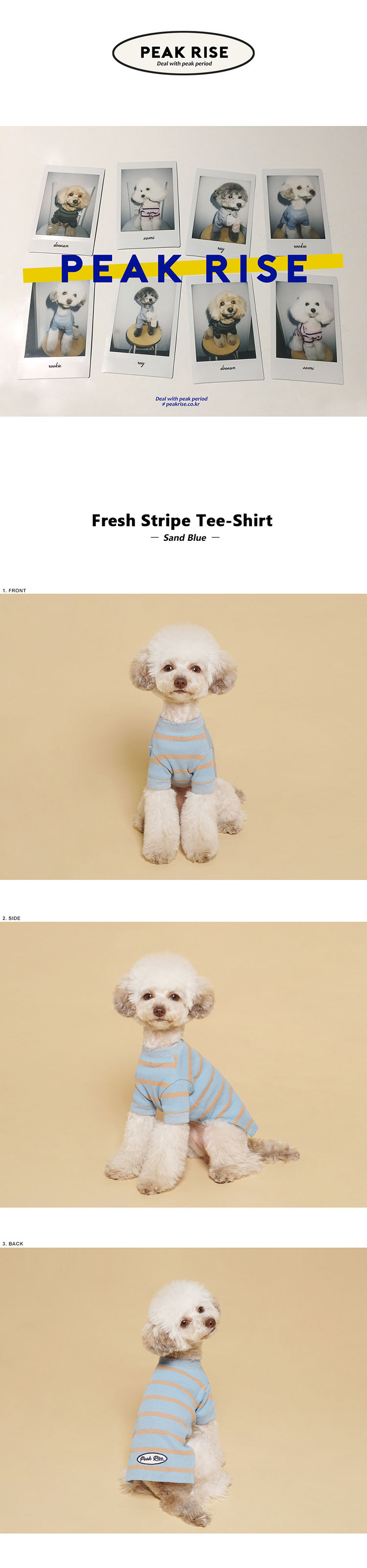 Fresh Stripe Tee-Shirt Sand Blue 상세 이미지 1