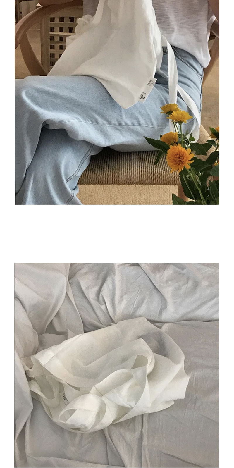 무지 린넨 에코백 / white 상세 이미지 2