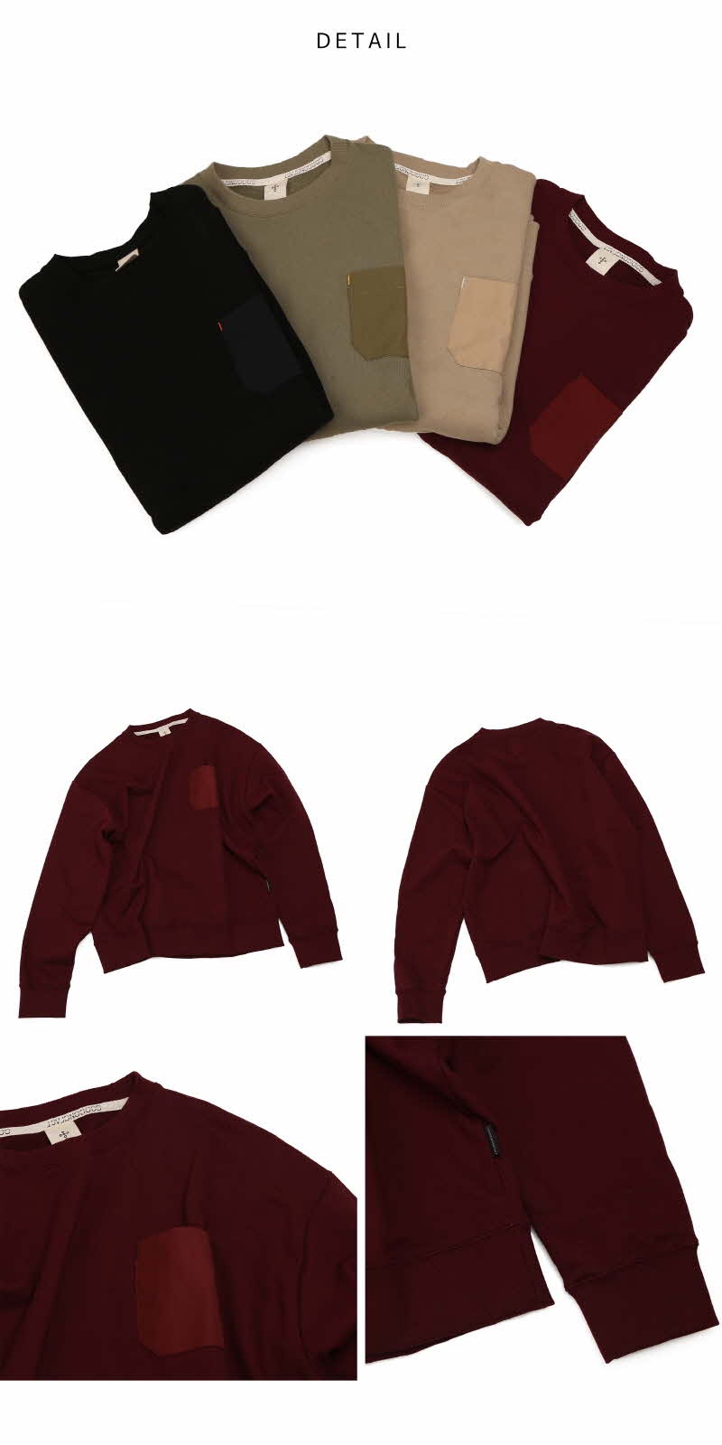 OVER-FIT POCKET MTM (burgundy) 상세 이미지 2