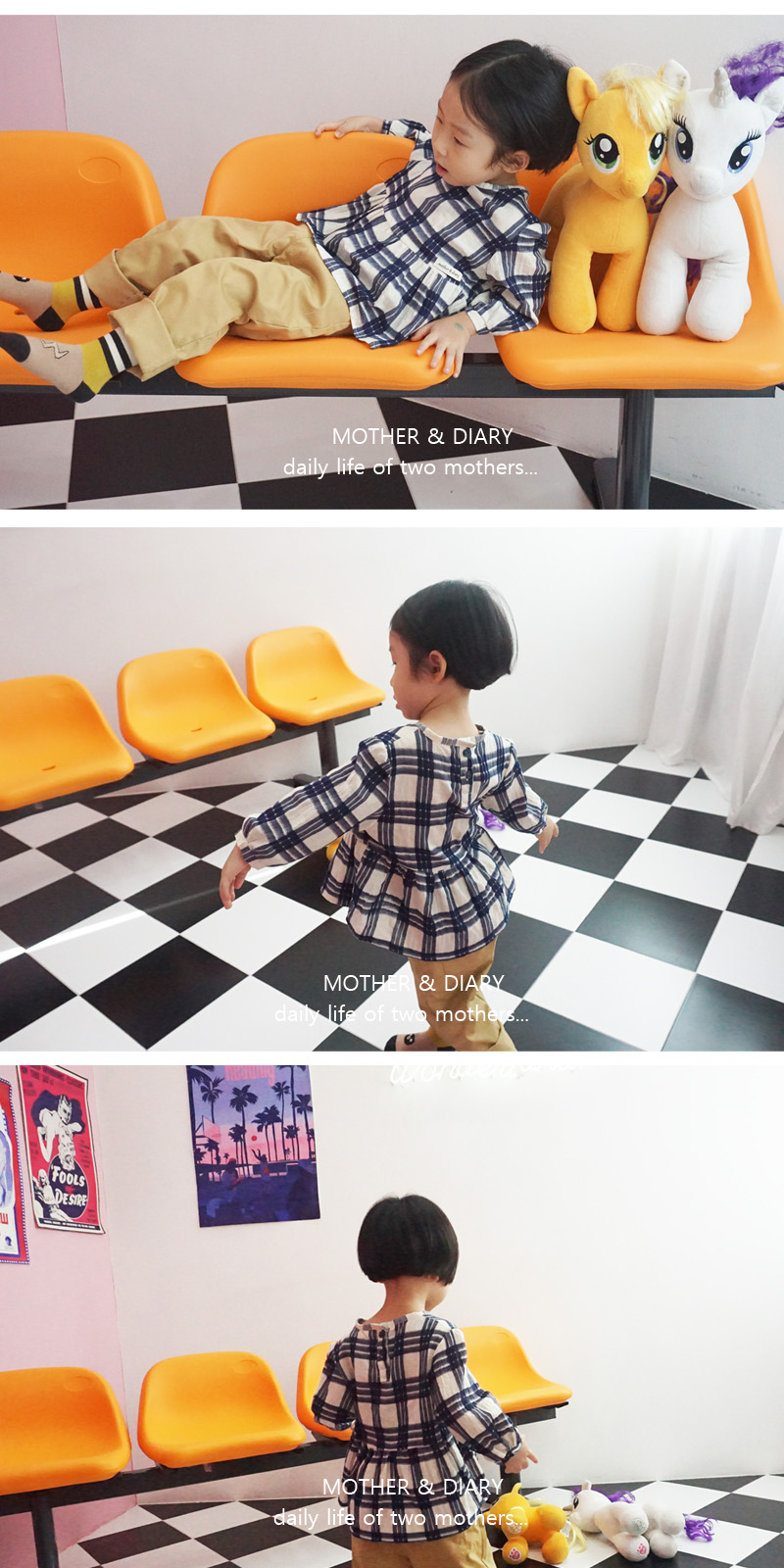 check ruffle blouse 상세 이미지 2