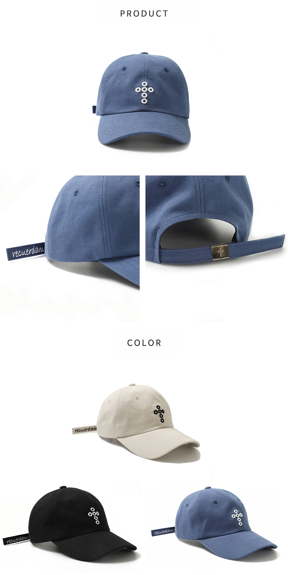 LOGO NEEDLEPOINT BALL CAP (blue) 상세 이미지 7