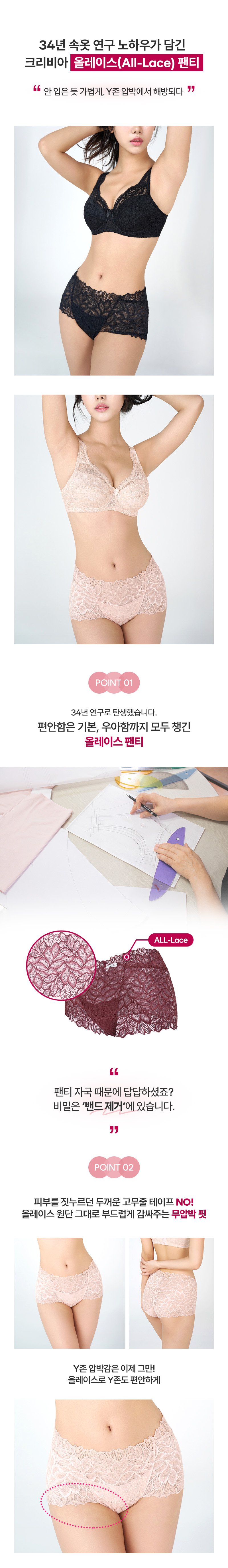 세련되고 우아함이 살아있는 ‘진짜 편한’ 올레이스(All Lace) 팬티 상세 이미지 1