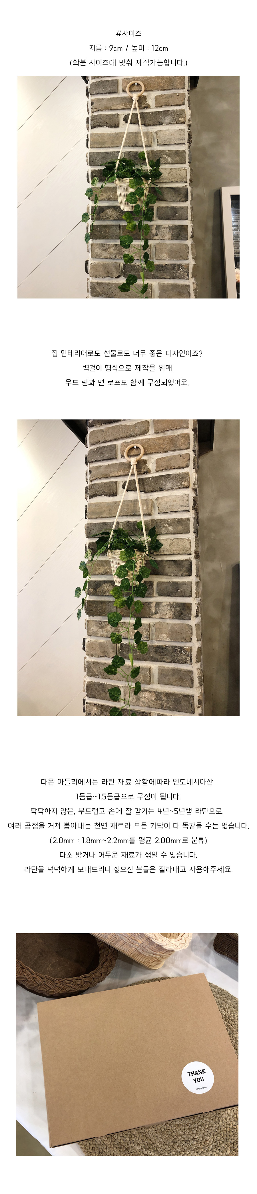 DIY 라탄 벽걸이 화분 만들기 상세 이미지 2
