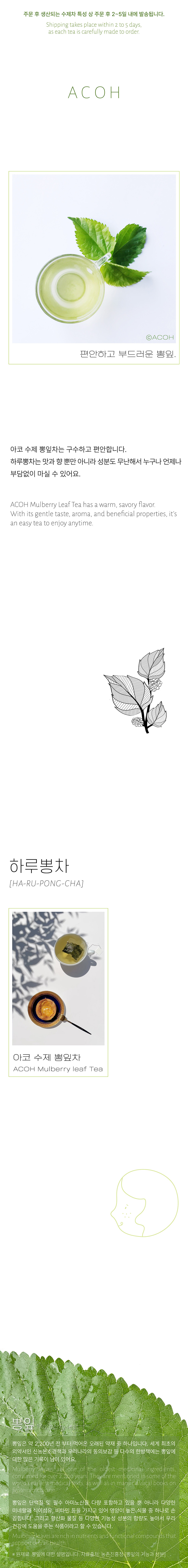 [하루뽕차] ACOH 편안한 수제 뽕잎차 상세 이미지 1