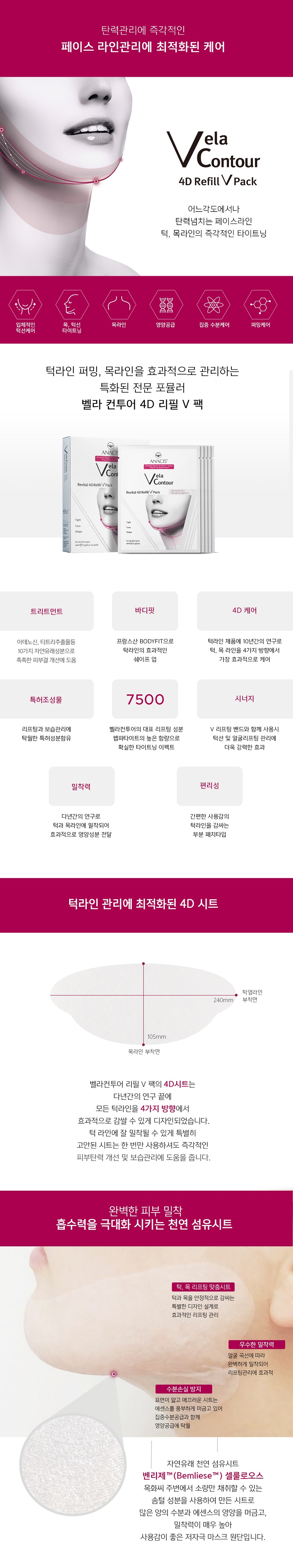 벨라컨투어 목주름 리프팅 마스크 팩 1세트 상세 이미지 1