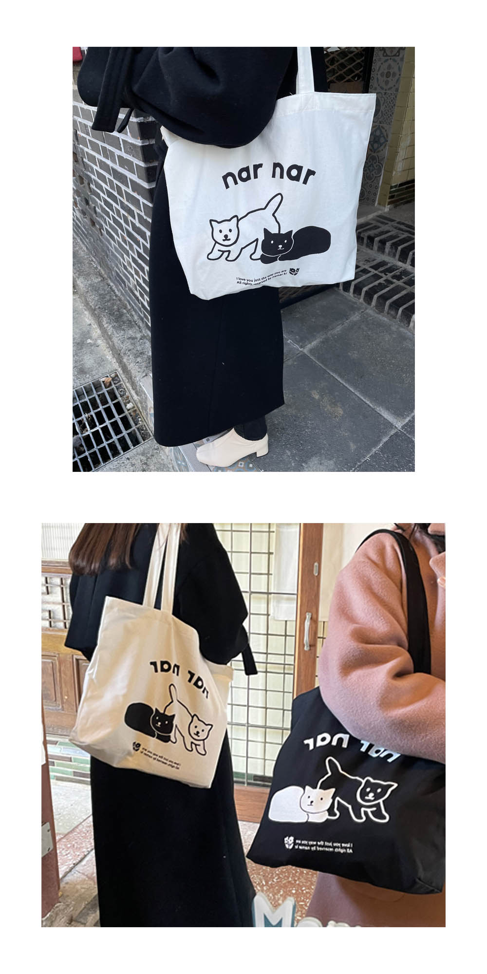 two cats 에코백[white] 상세 이미지 3