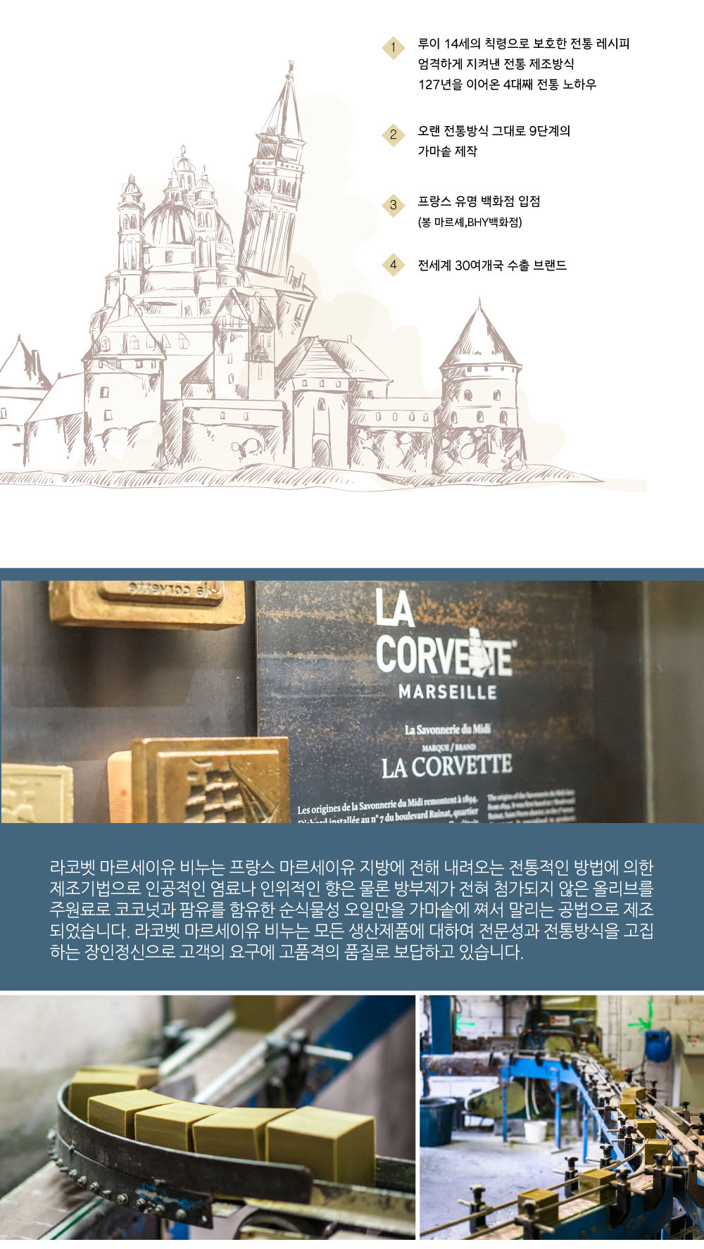 [라코벳 프랑스] 마르세유 프로방스 비누세트 100gx4 상세 이미지 5