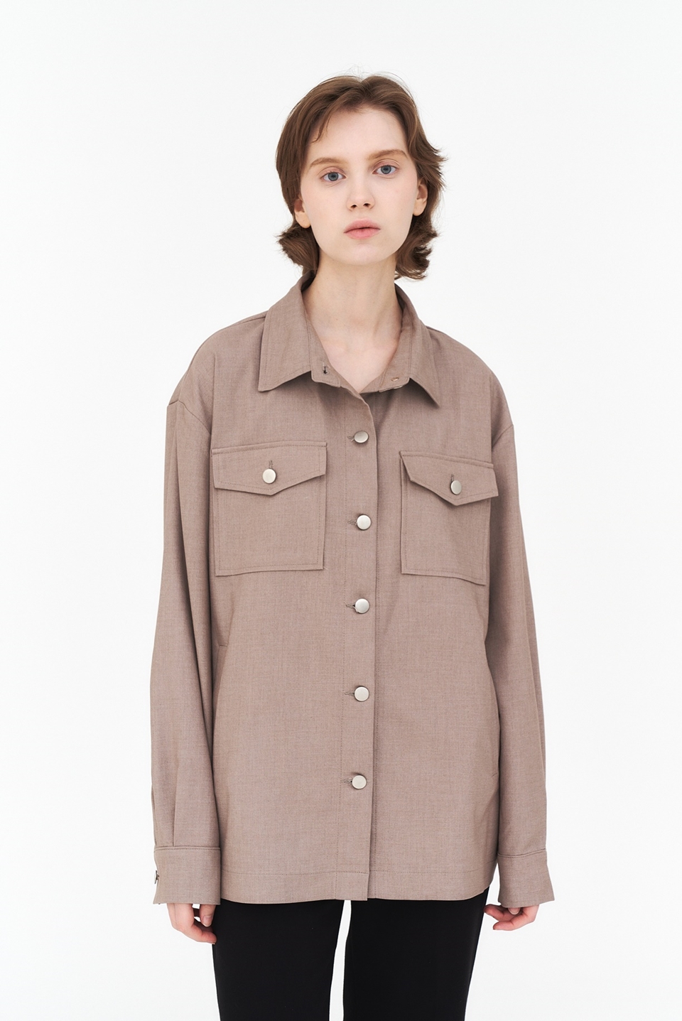 [언어더컬러]shirt and outer (WOOL) 상세 이미지 3