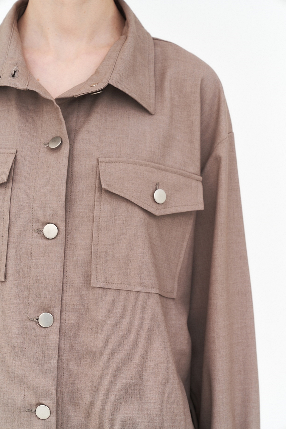 [언어더컬러]shirt and outer (WOOL) 상세 이미지 4