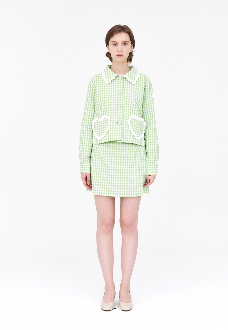 [언어더컬러]CHECK SHIRRING JK 상세 이미지 1