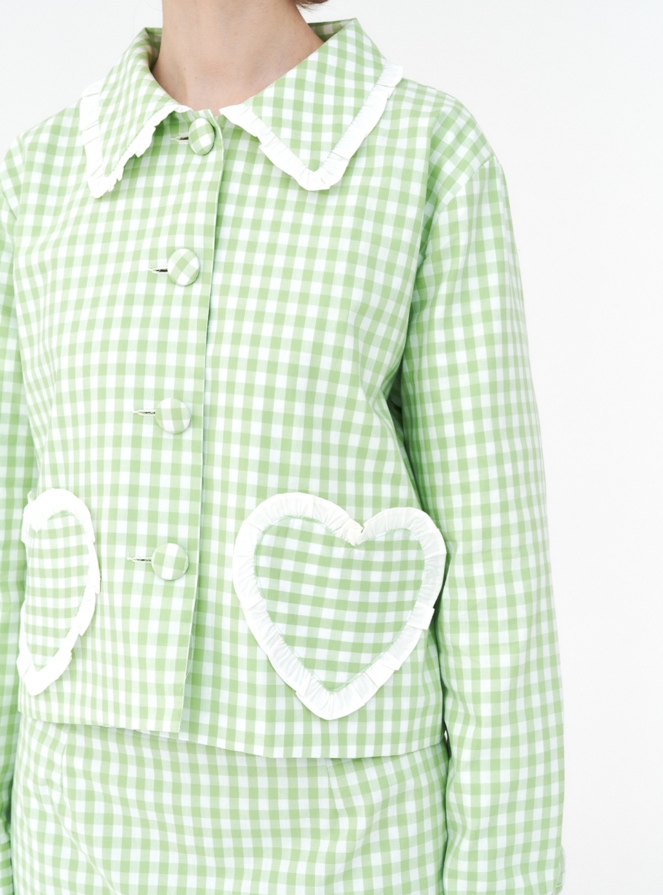 [언어더컬러]CHECK SHIRRING JK 상세 이미지 5
