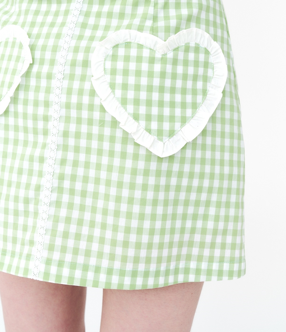 [언어더컬러]CHECK SHIRRING pantskirt 상세 이미지 5