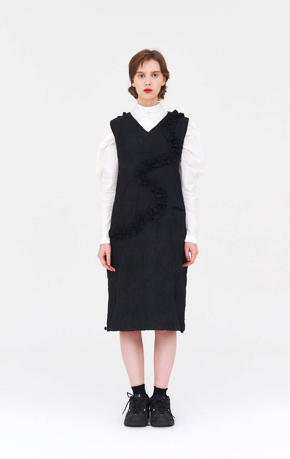 [언어더컬러]SLEEVELESS SHIRRING OPS 상세 이미지 1