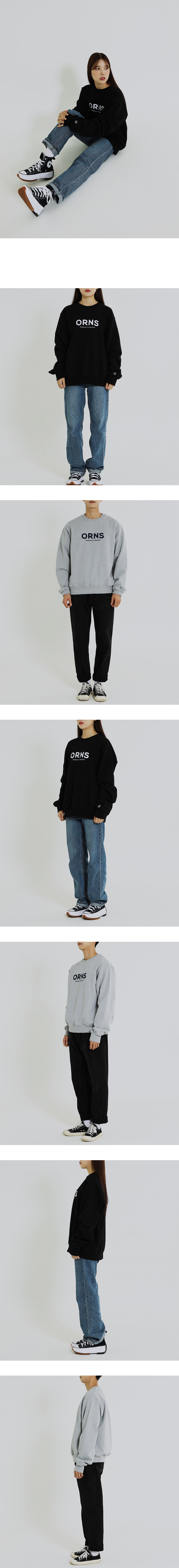 ORNS 로고맨투맨(Black) 상세 이미지 4