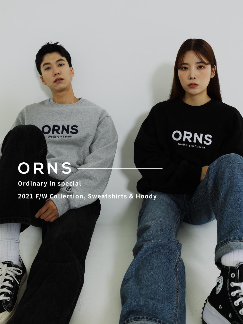 ORNS 로고맨투맨(Grey) 상세 이미지 1