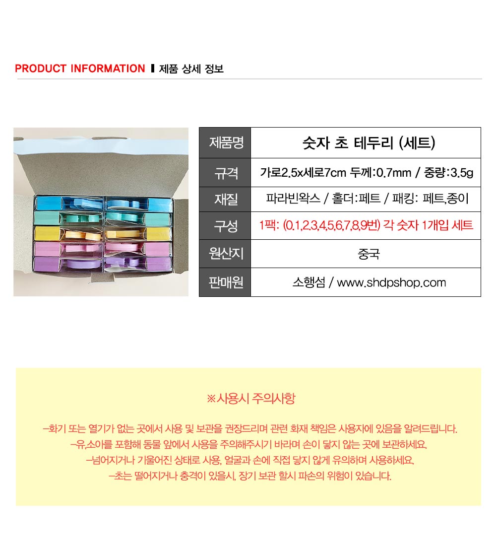 [소행섬] 숫자 초 테두리 (세트) 상세 이미지 5