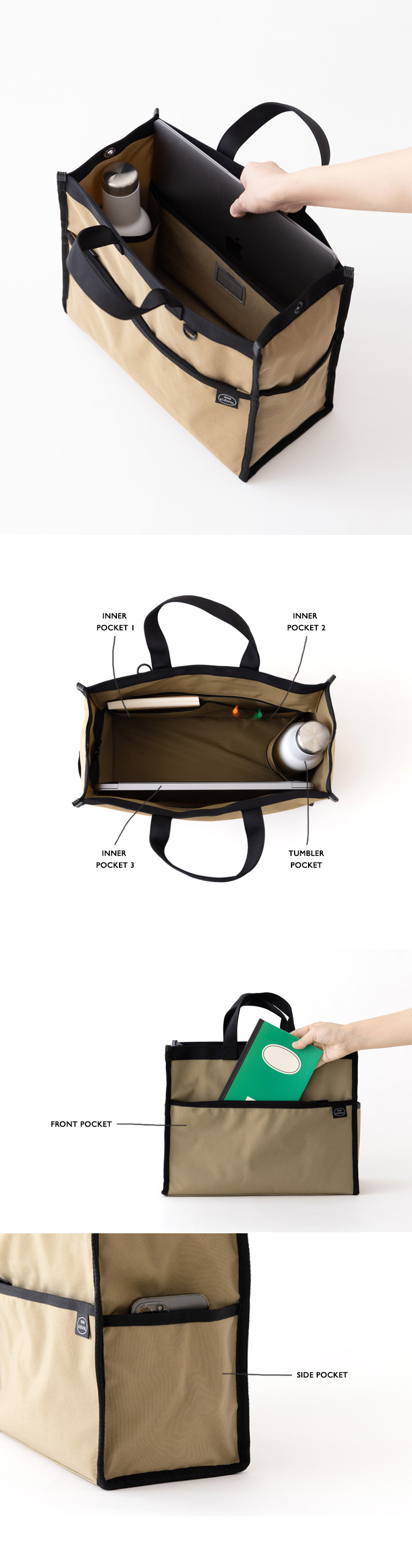TUMBLER BAG - M (BEIGE) 상세 이미지 4