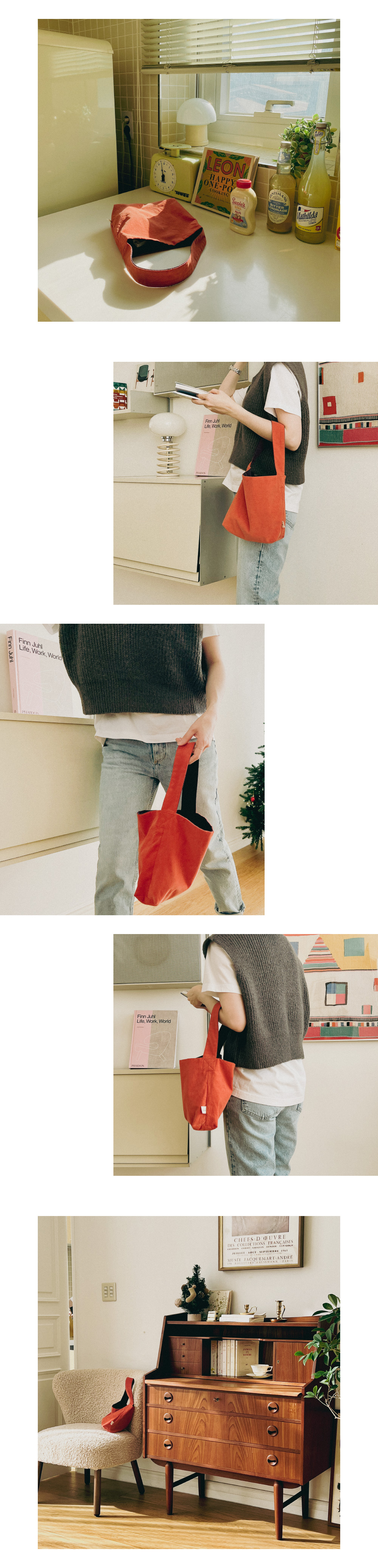 [Soora] Reversible Corduroy Minibag (orange/deep purple) 상세 이미지 2