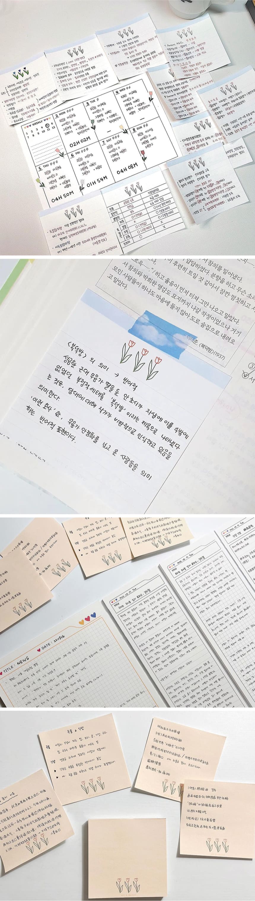 셋어레코드 - 튤립 라인메모지 상세 이미지 2