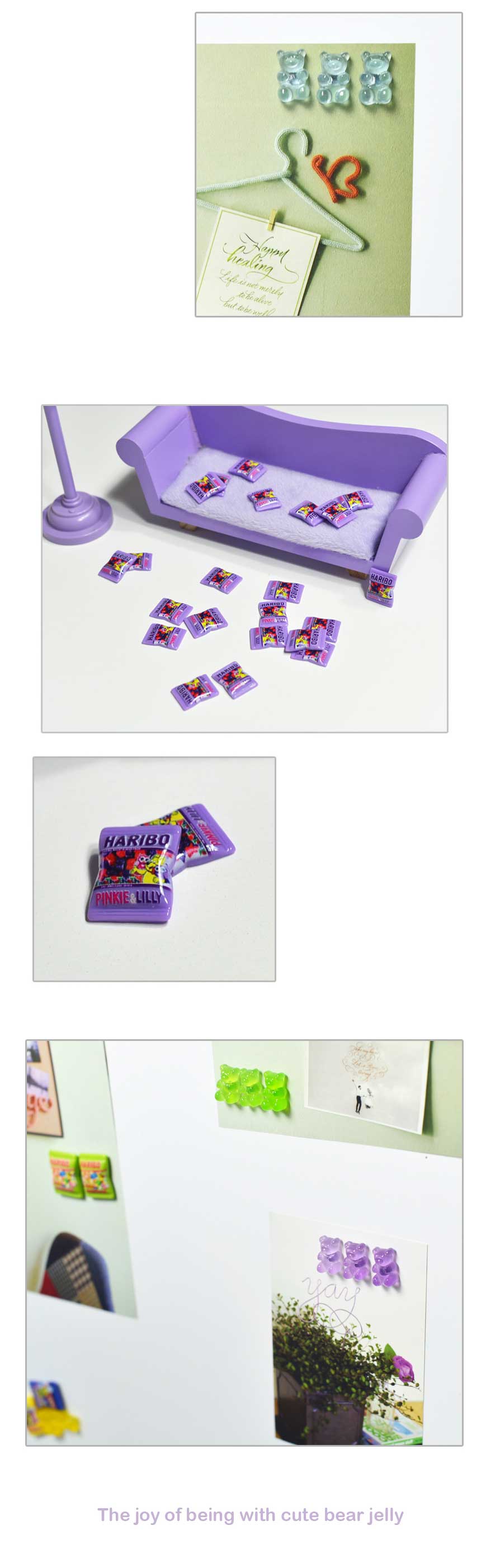 말랑 젤리 미니어쳐 냉장고자석 보드 마그넷 메모홀더 7pcs 상세 이미지 6