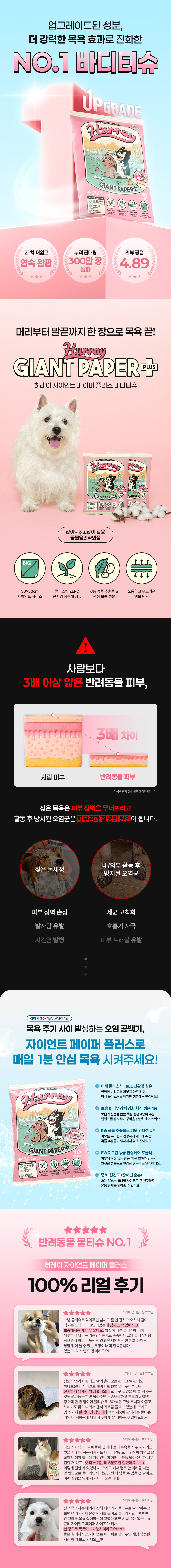 허레이 자이언트페이퍼 반려동물 바디티슈 상세 이미지 2