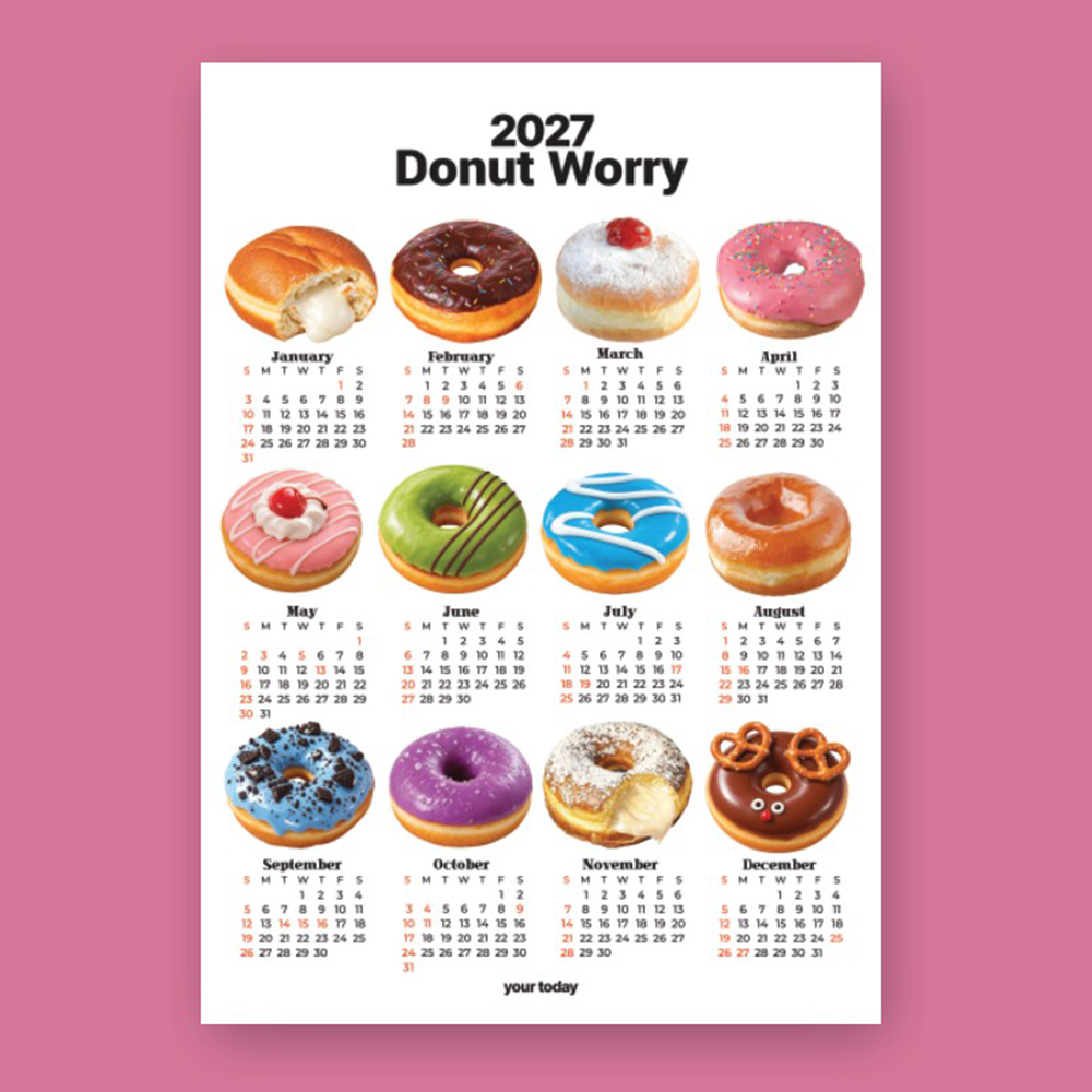 2027 도넛워리 도넛 포스터 달력 디저트 연간 캘린더 상세 이미지 1