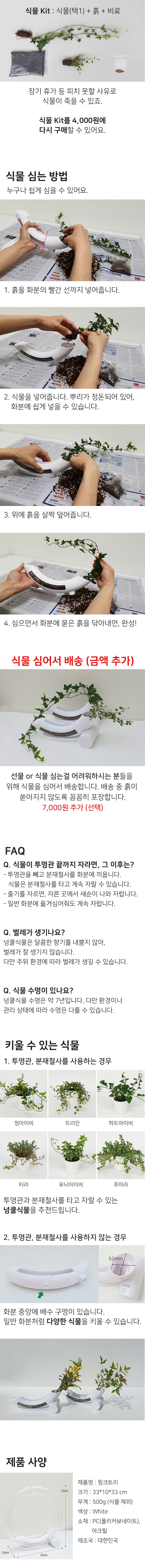 미래지향적 인테리어 화분 (공기정화 식물) 윙크트리 상세 이미지 5