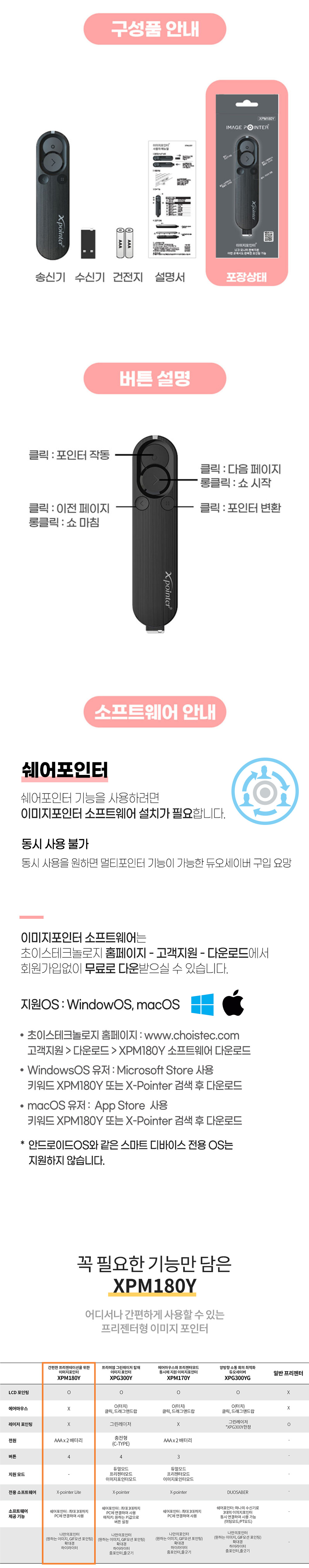 X-pointer 프리젠터 무선 이미지포인터 XPM180Y 상세 이미지 6