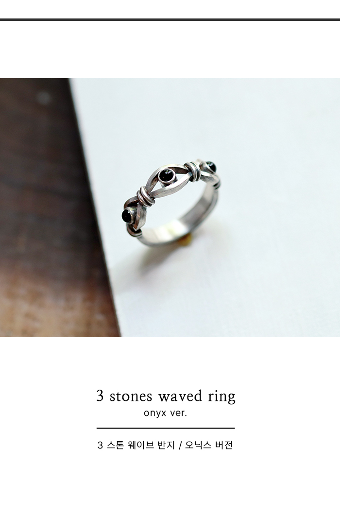 3 Stone waved ring | Garnet ver. 상세 이미지 7