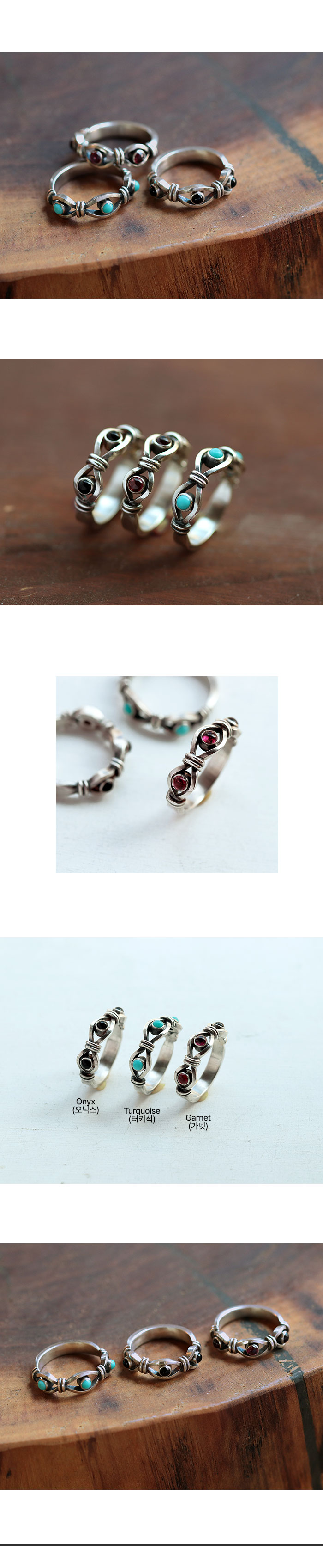 3 Stone waved ring | Garnet ver. 상세 이미지 10