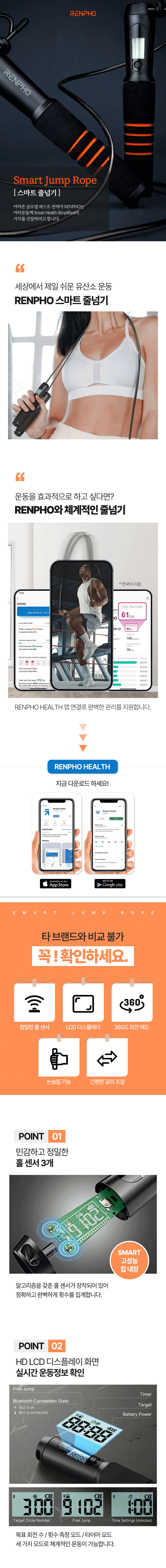 렌포 스마트실내줄넘기 Q001-BK 상세 이미지 1