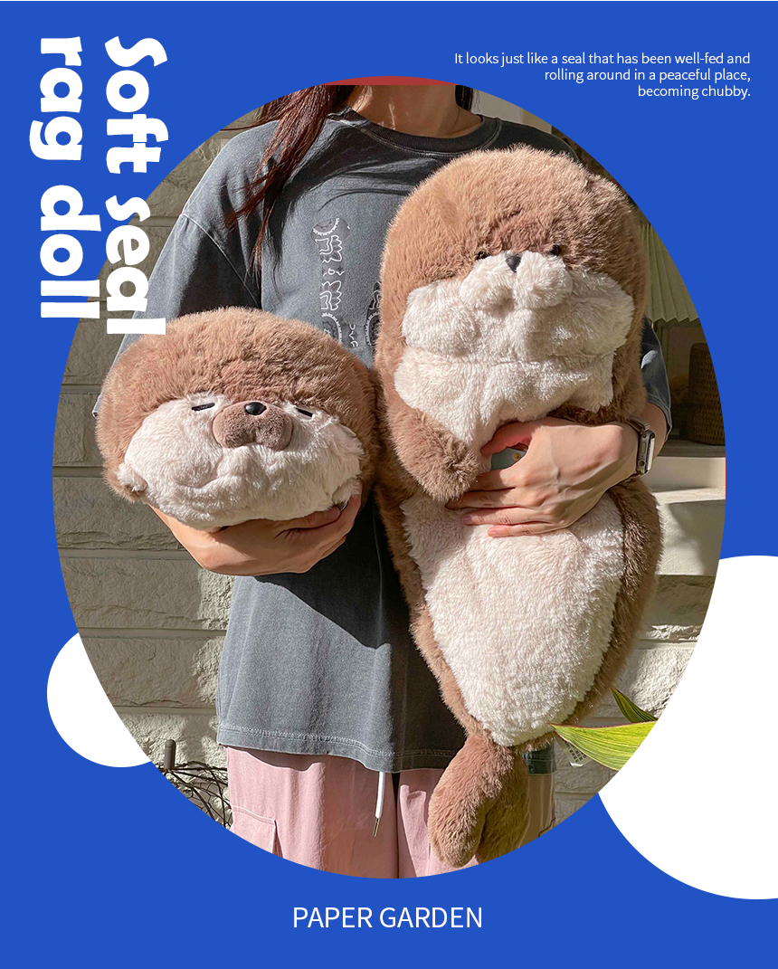페이퍼가든 보들 물개 애착 인형 물범 선물 쿠션 인테리어 상세 이미지 1
