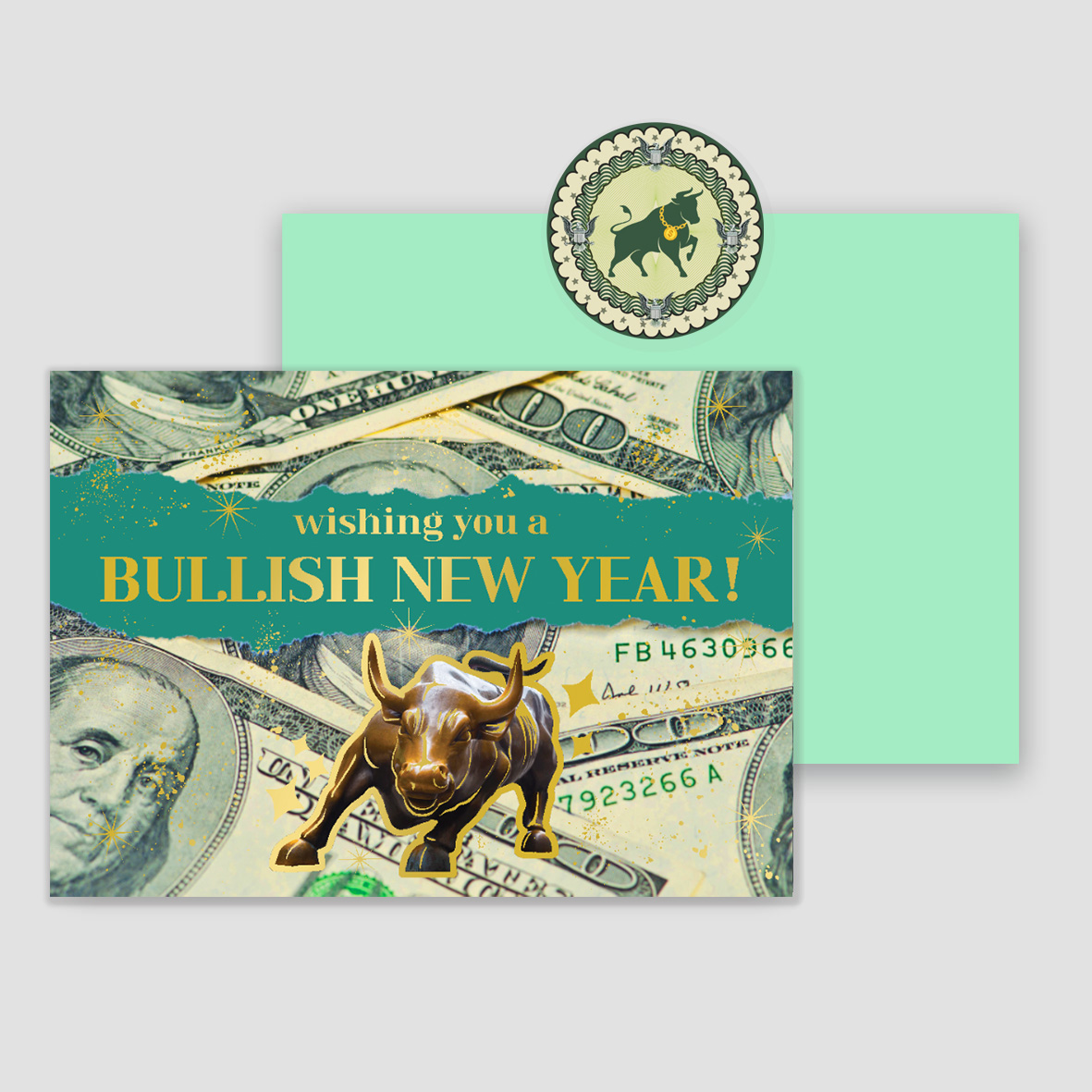[구아빠스튜디오] 새해카드/BULLISH NEW YEAR GOLD 상세 이미지 2