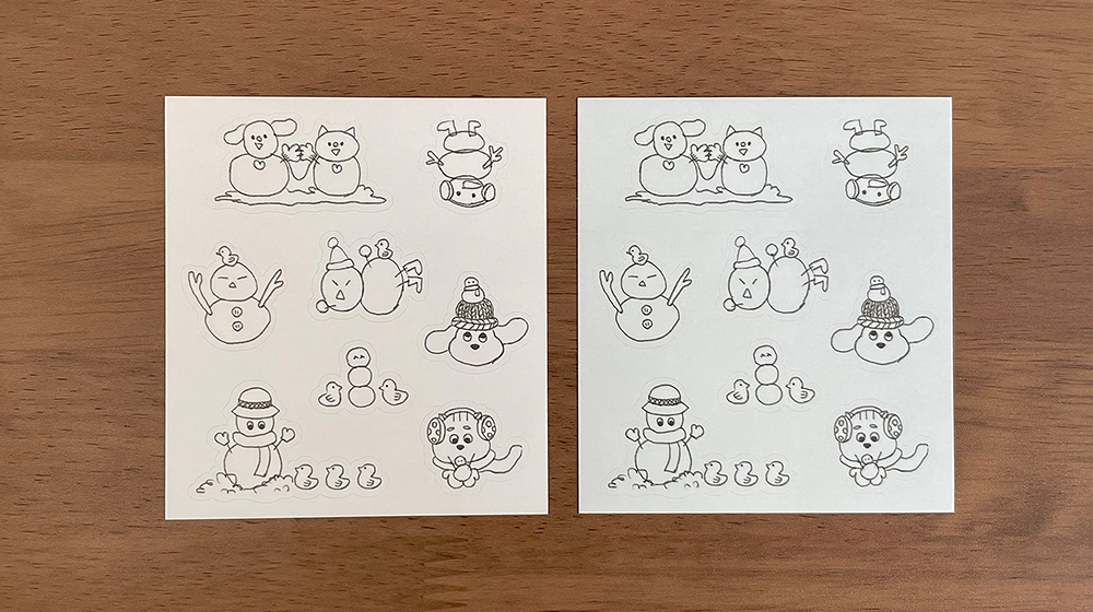 2색 눈사람 스티커 상세 이미지 2