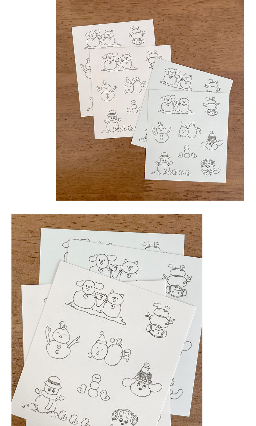 2색 눈사람 스티커 상세 이미지 5
