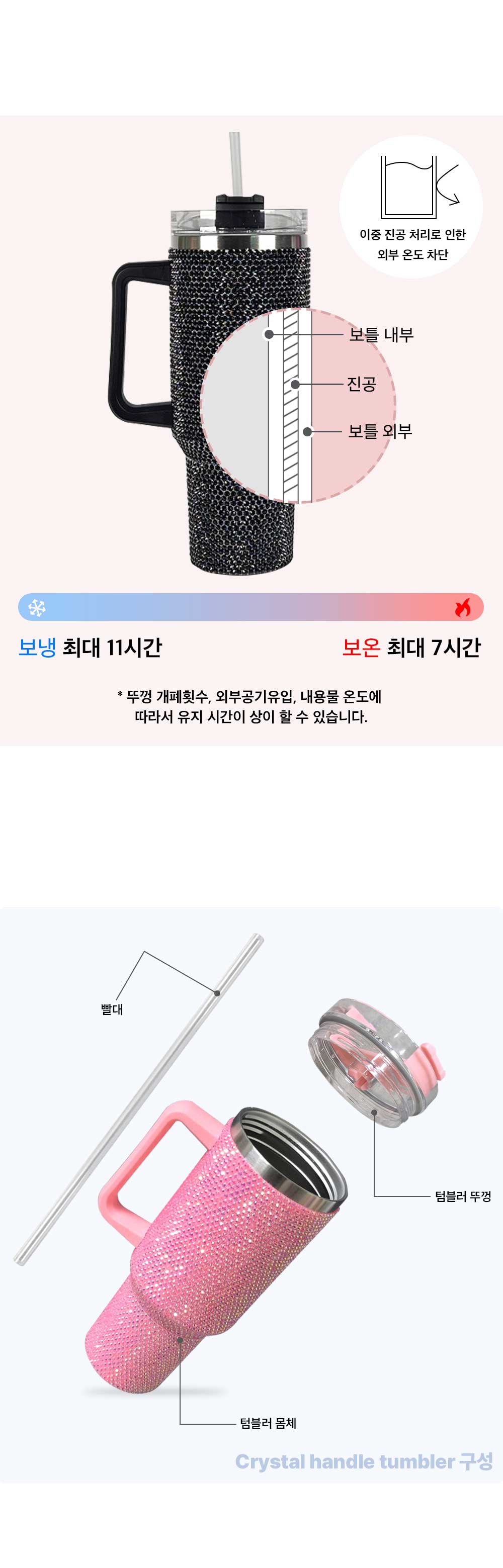 앙쯔 크리스탈 핸들 텀블러 1200ml 상세 이미지 4
