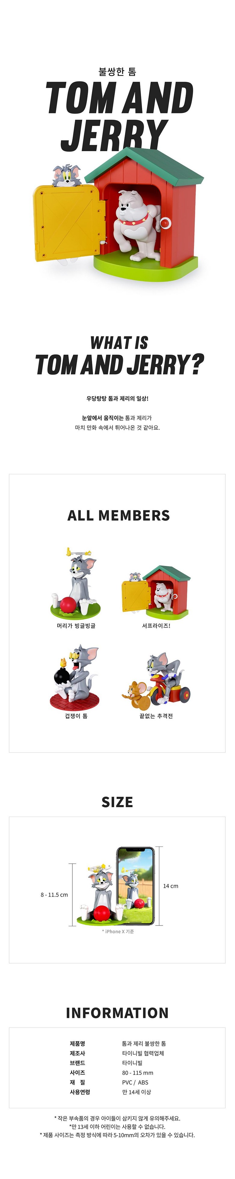 [타이니빌] 톰과 제리 불쌍한 톰 랜덤 피규어(1EA) 상세 이미지 2