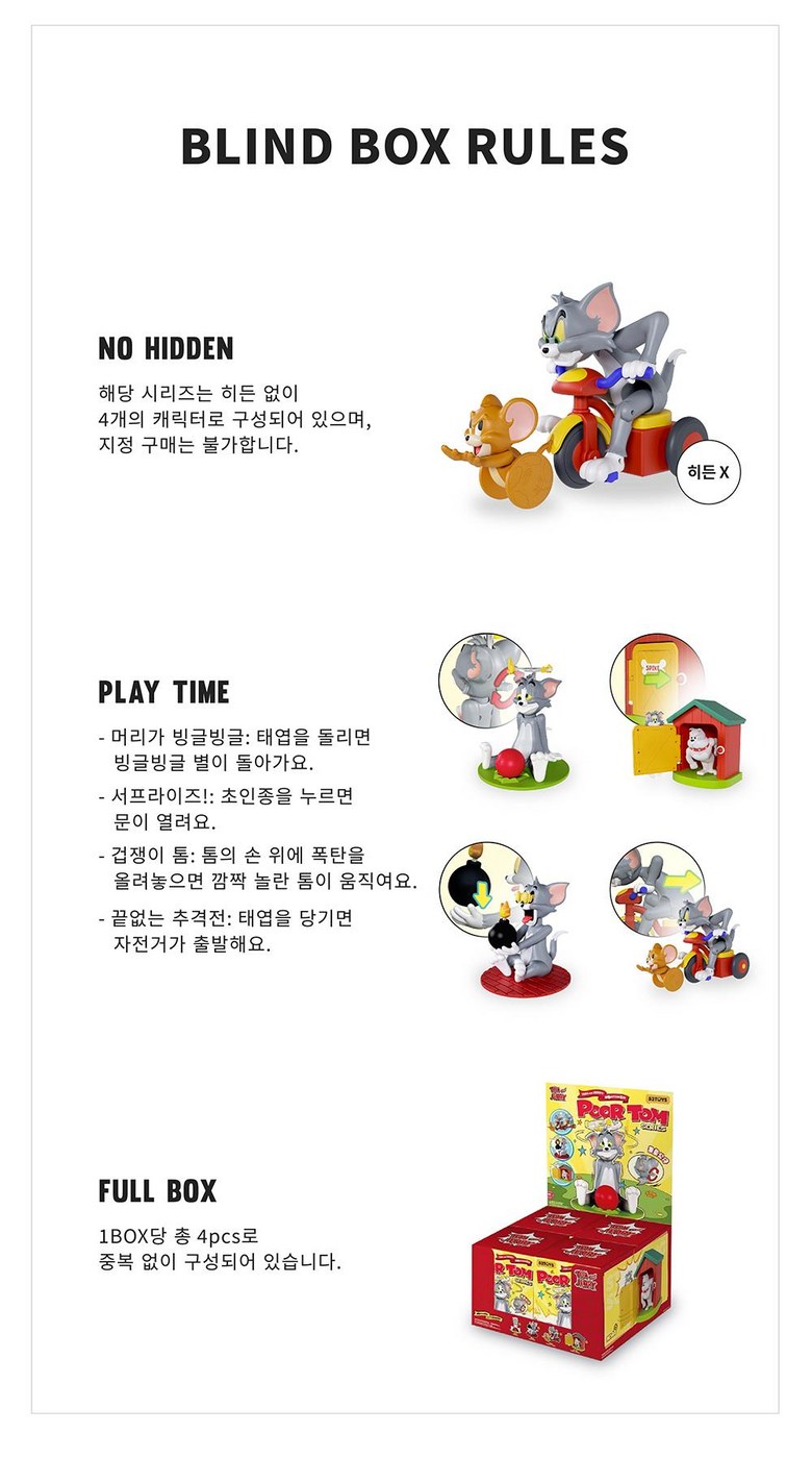 [타이니빌] 톰과 제리 불쌍한 톰 랜덤 피규어(1EA) 상세 이미지 3