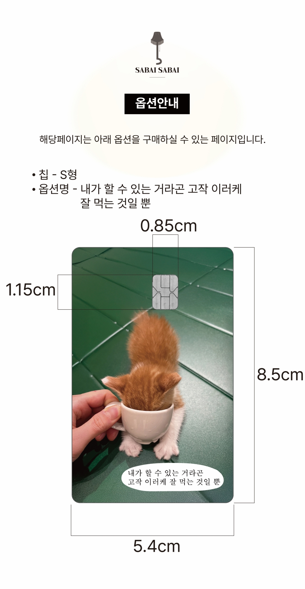 S칩 - 내가 할 수 있는 거라곤 카드 커버 스티커 상세 이미지 1