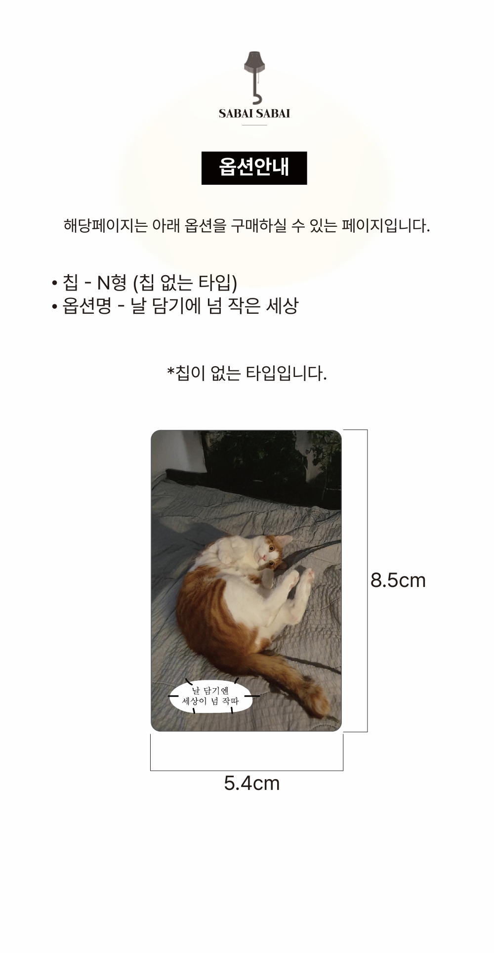 N칩 - 날 담기에 넘 작은 세상 카드 커버 스티커 상세 이미지 1