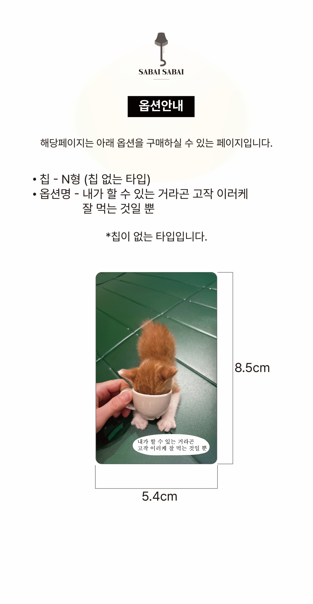 N칩 - 내가 할 수 있는 거라곤 카드 커버 스티커 상세 이미지 1