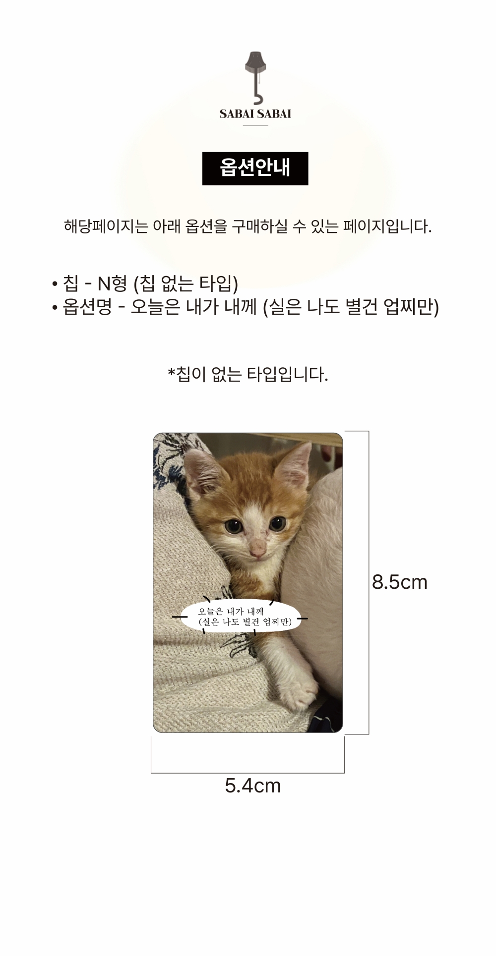 N칩 - 실은 나도 별건 업찌만 카드 커버 스티커 상세 이미지 1