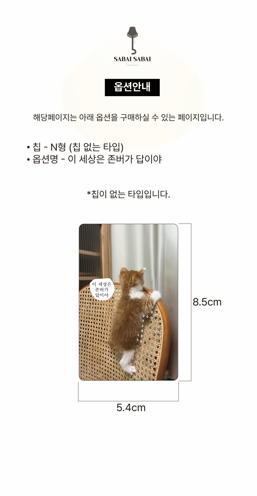 N칩 - 이 세상은 존버가 답이야 카드 커버 스티커 상세 이미지 1