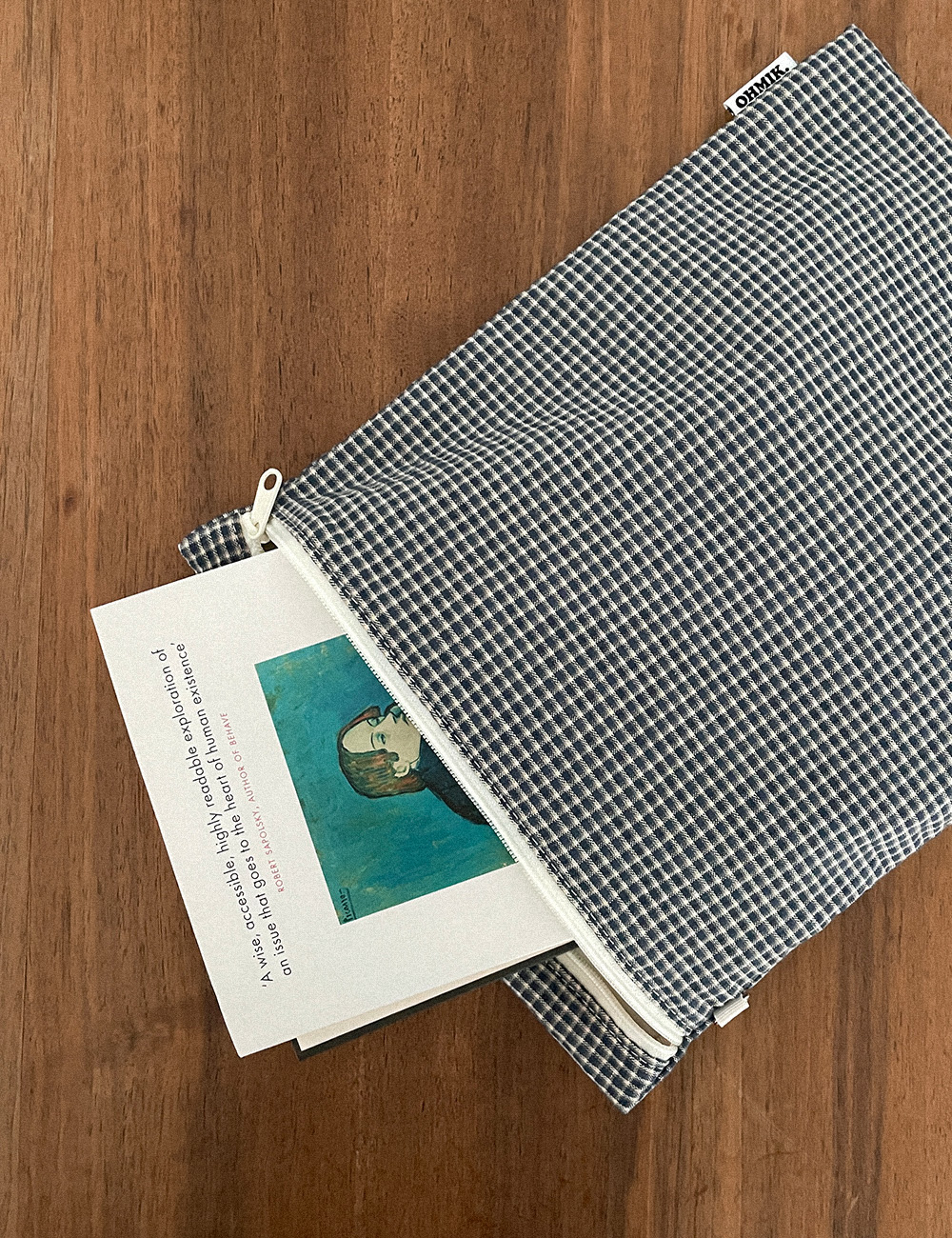 iPad Book Pouch - Blue Check 상세 이미지 3