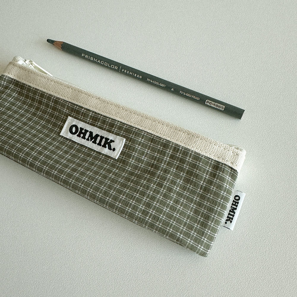 Pencil Pouch - Green Check 그린체크 상세 이미지 1