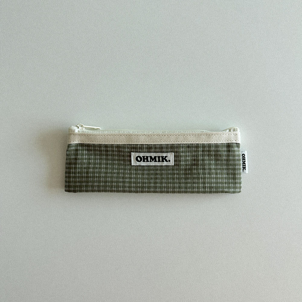 Pencil Pouch - Green Check 그린체크 상세 이미지 5