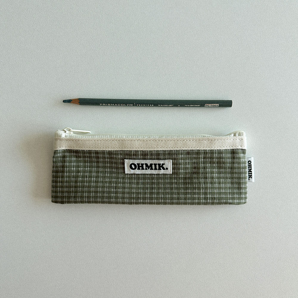 Pencil Pouch - Green Check 그린체크 상세 이미지 6