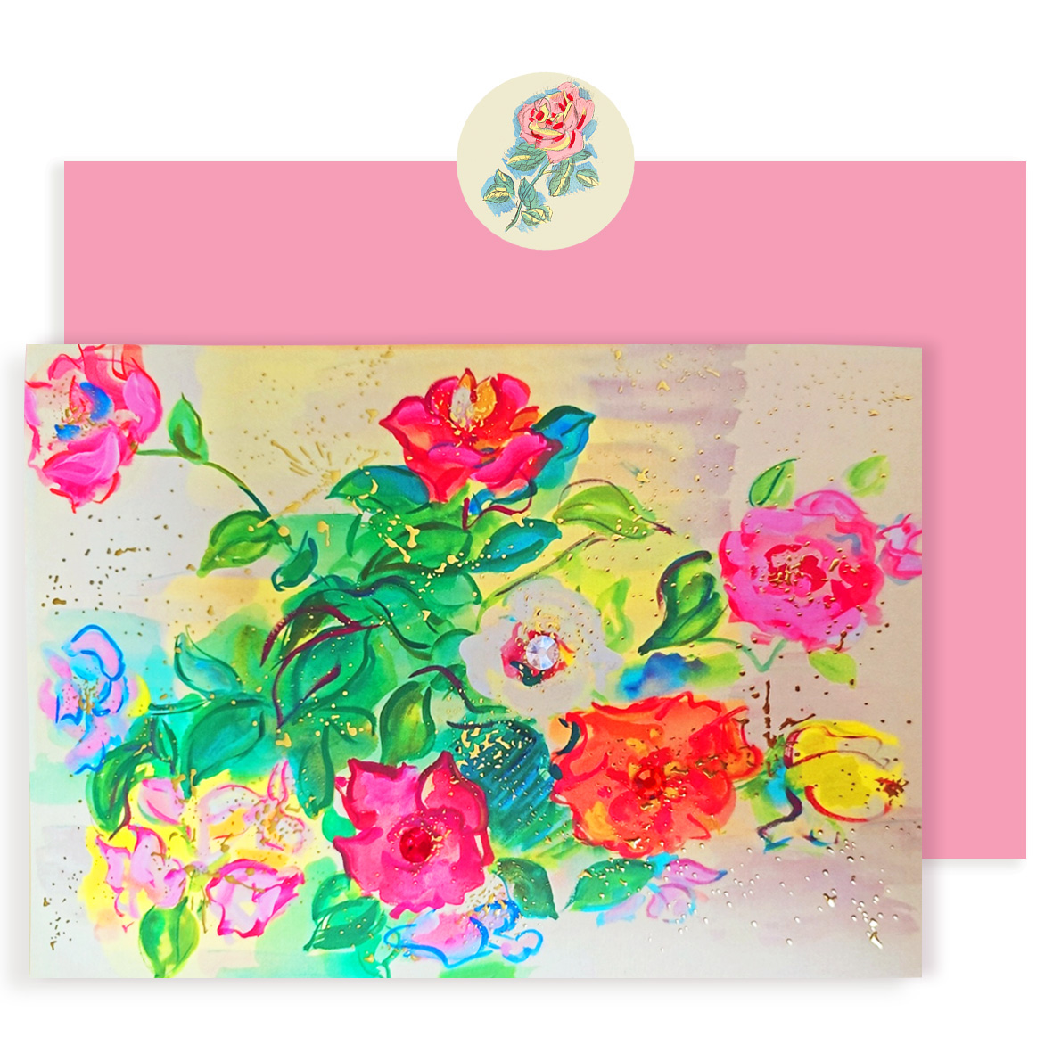 [구아빠스튜디오] 아트카드/ROSE GARDEN GOLD CRYSTAL/5X7 상세 이미지 1